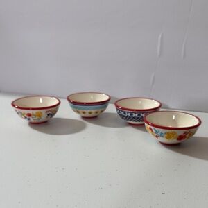 The Pioneer Woman Multicolor Floral and Geometric Condiment Bowls Set of 4